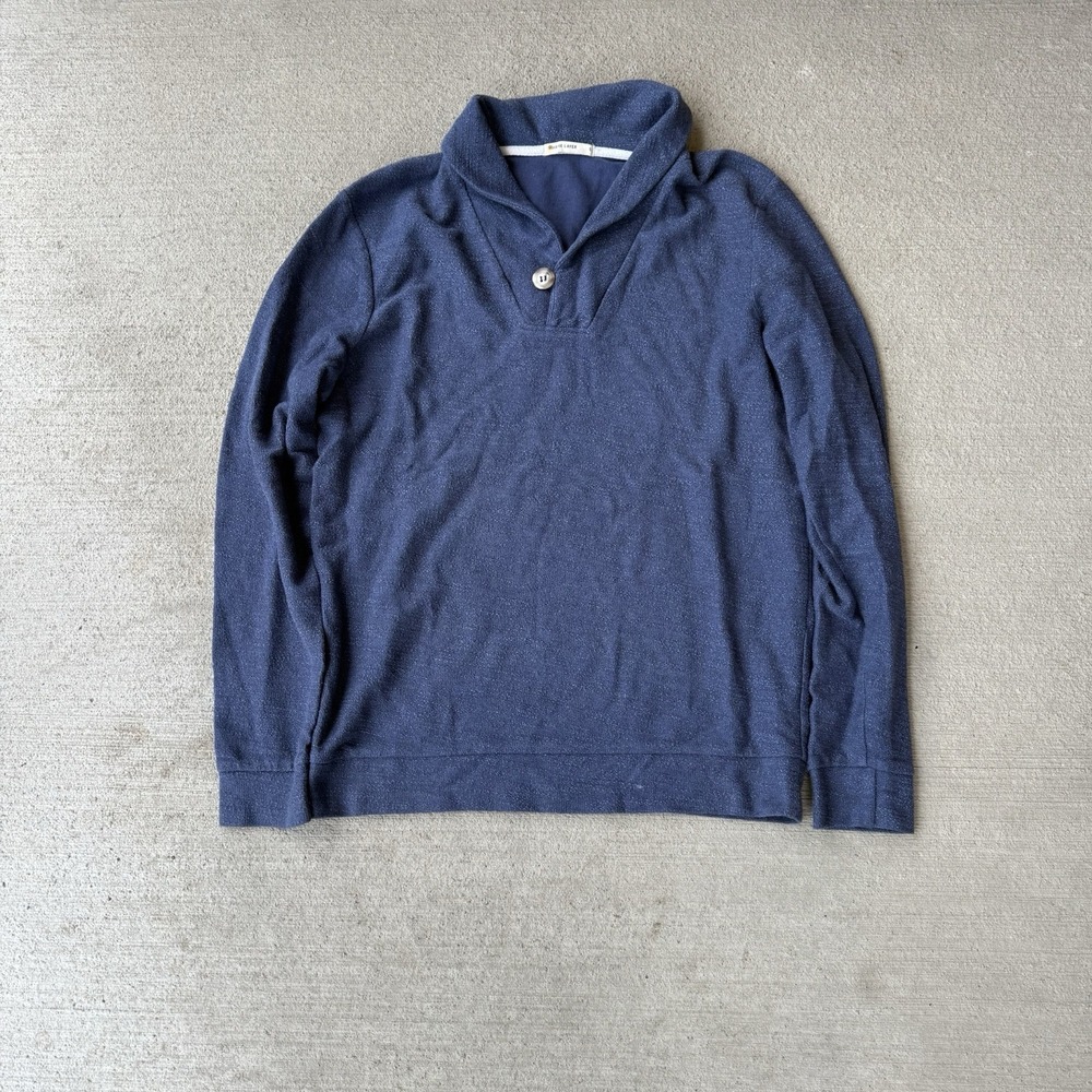 Marine Layer Shawl Collar Pullover Mens Shirt Supima Cotton Rayon Blend S